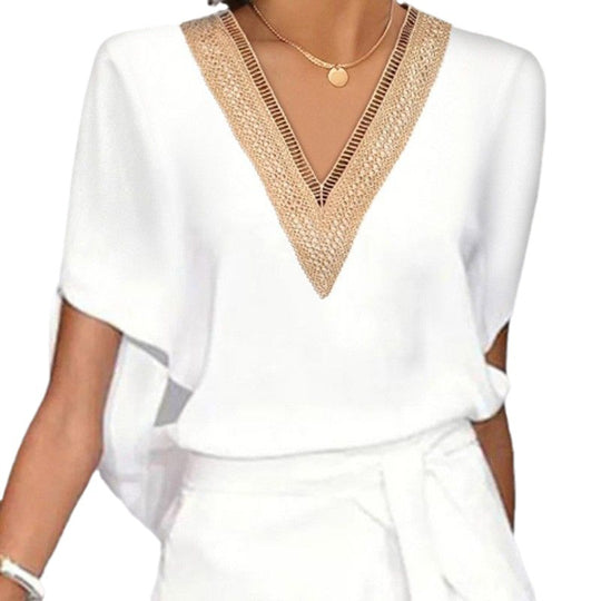 Damen elegantes Kimono-Style Strandkleid mit Gürtel und V-Ausschnitt EB