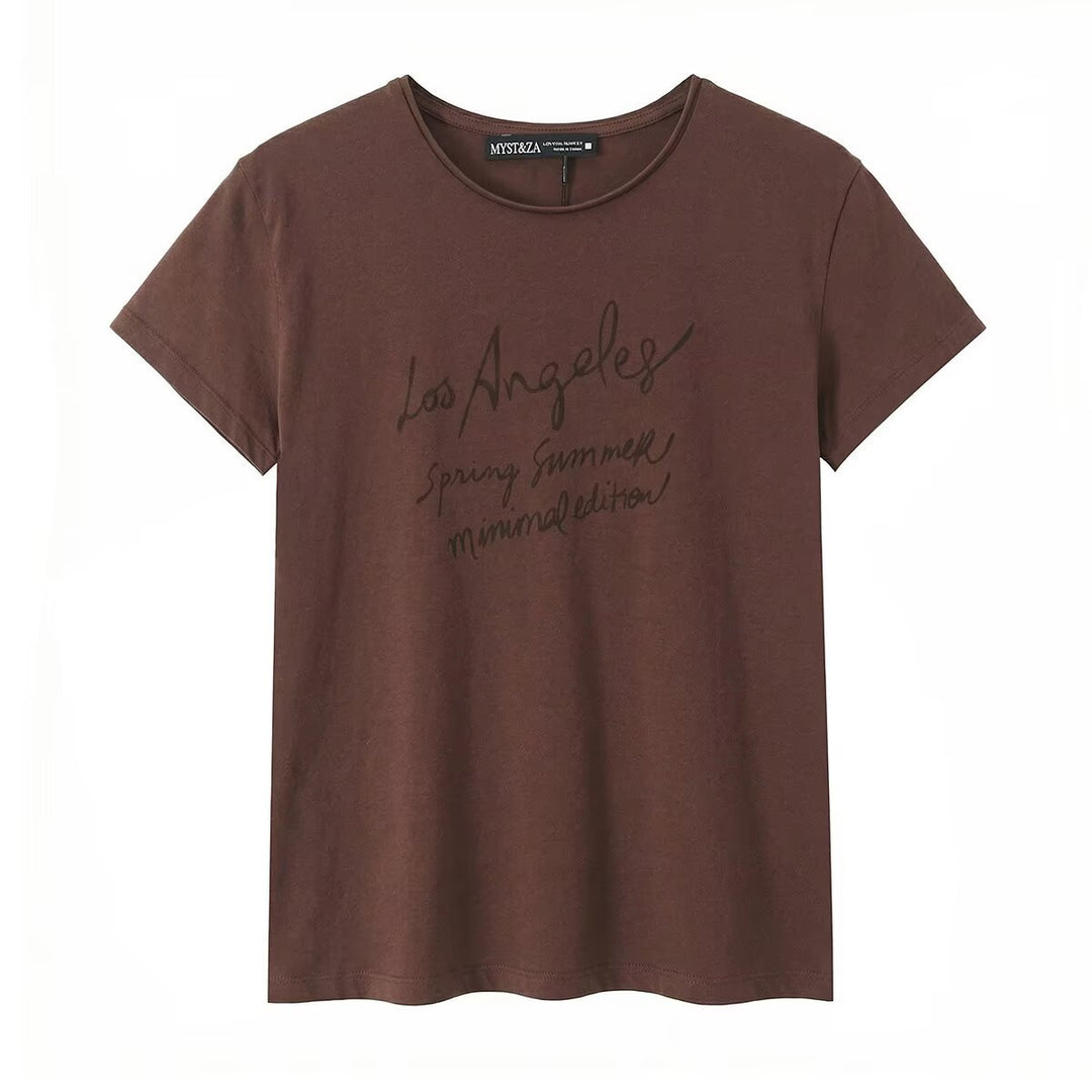 Damen T-Shirt mit minimalistischem Design und exklusivem Druck EB