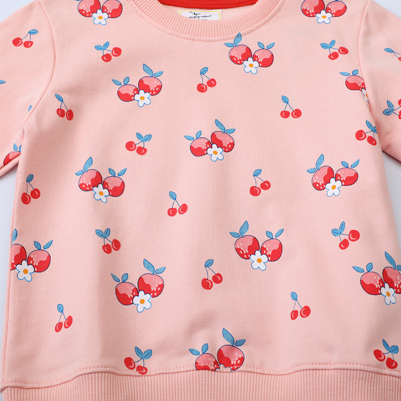 Mädchen Sweatshirt mit fröhlichem Kirsch-Design EB