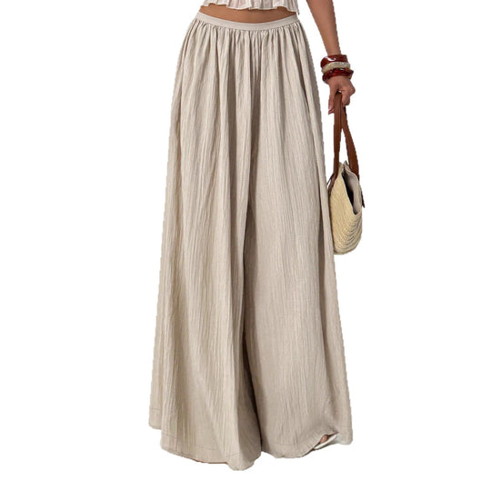Damen Weite plissierte Sommerhose EB