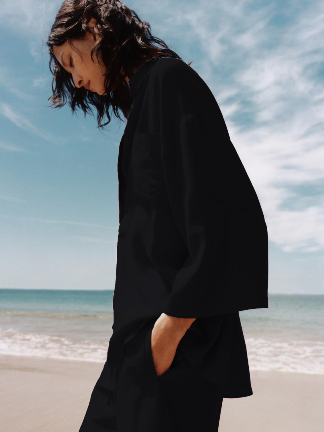 Damen Modisches Strand-Ensemble mit lockerem Schnitt EB