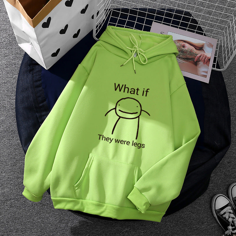 Damen nan Kapuzenpullover mit minimalistischer Grafik, lockerer Oversize-Passform und Kängurutasche EB