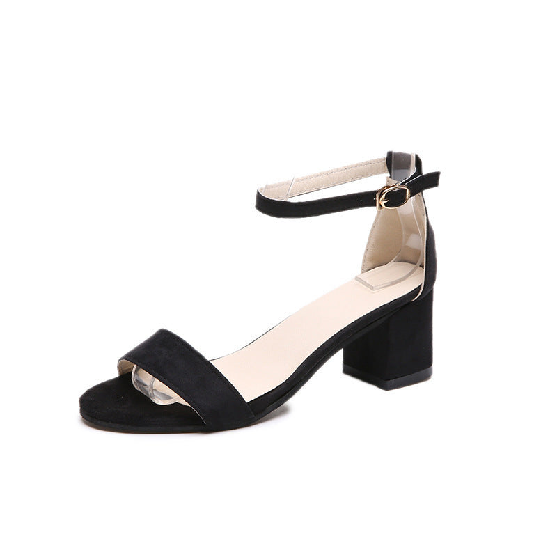 Damen Sandalen mit verstellbarem Riemen und komfortablem Blockabsatz EB