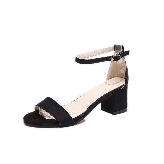 Damen Sandalen mit verstellbarem Riemen und komfortablem Blockabsatz EB