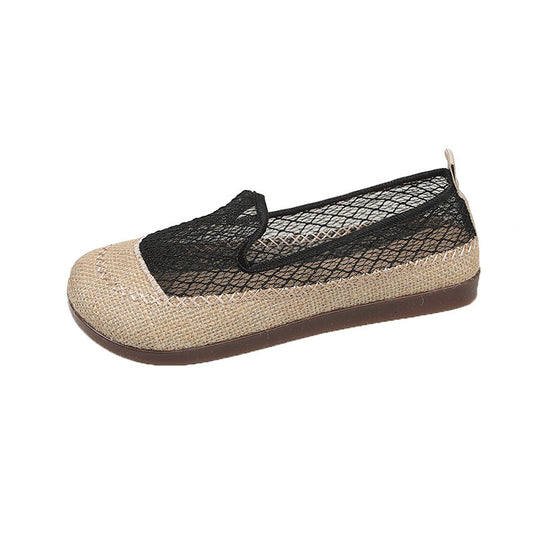 Damen Slip-On Ballerinas mit atmungsaktiver Netzstruktur und bequemer Sohle EB