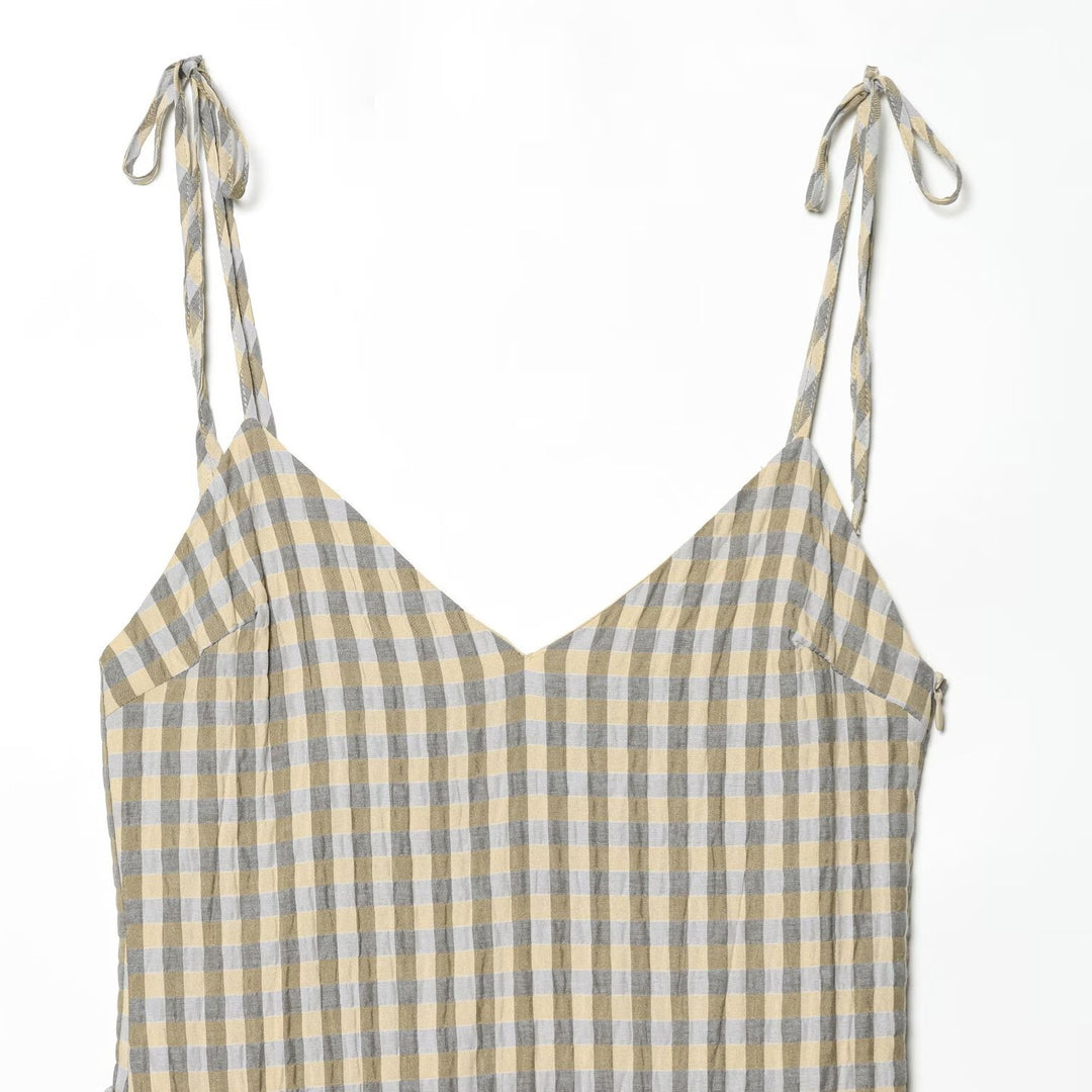 Damen luftiges V-Ausschnitt Sommerkleid mit Rüschen und verstellbaren Trägern EB
