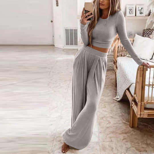 Damen elegante Freizeitanzug mit langen Ärmeln und weitem Schnitt EB