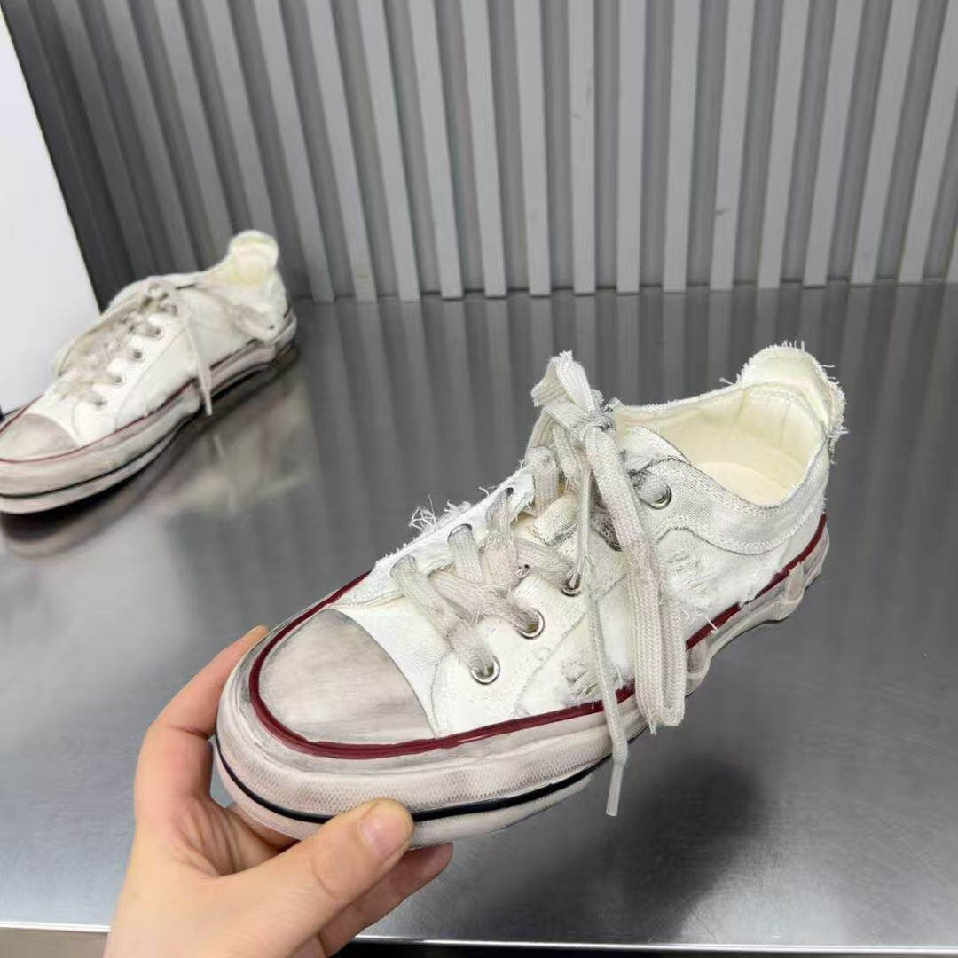 Damen modische Sneaker mit kreativem Used-Look und robustem Tragekomfort EB