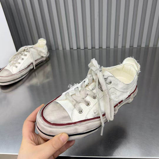 Damen modische Sneaker mit kreativem Used-Look und robustem Tragekomfort EB