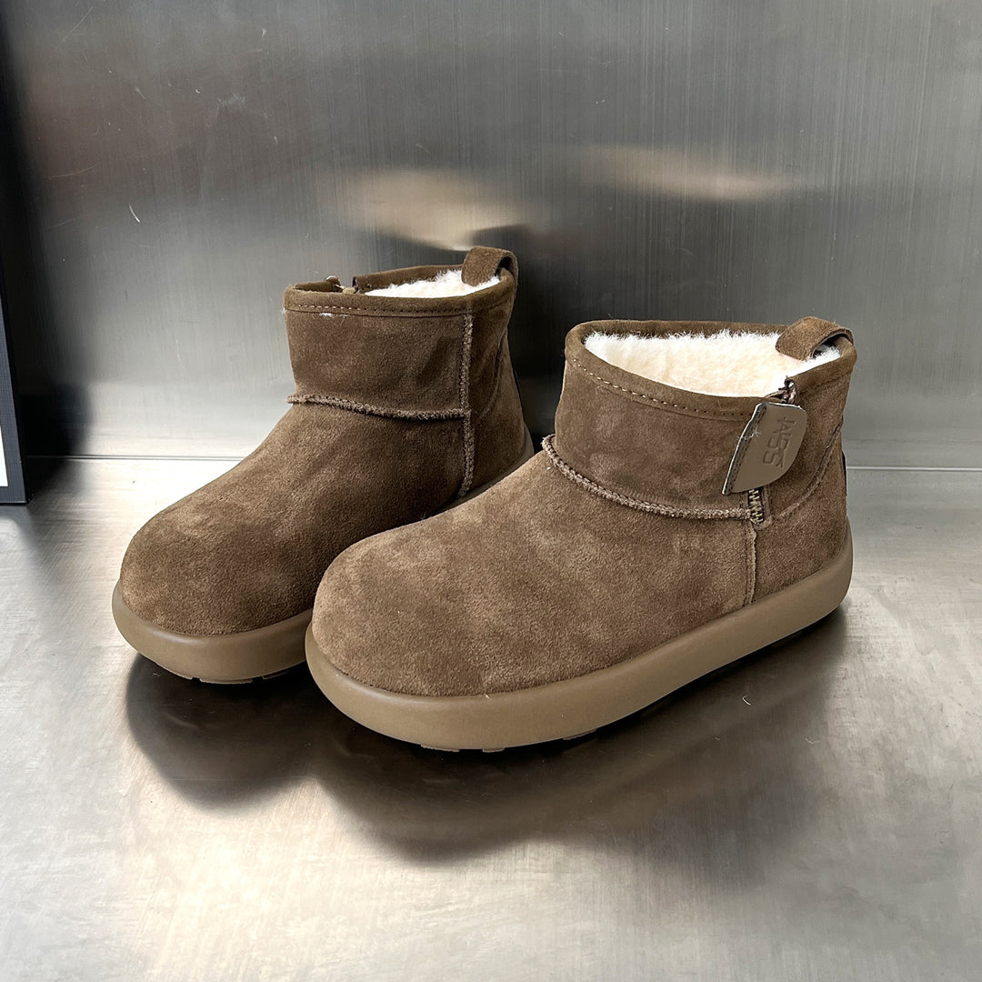 Damen kuschelige Winterstiefel aus weichem Wildleder mit warmem Innenfutter EB