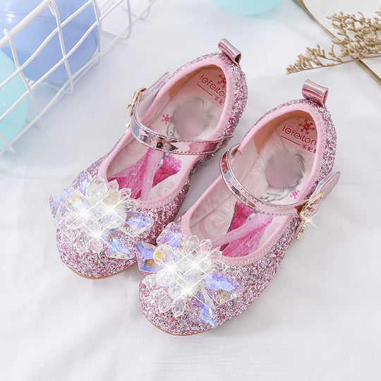 Mädchen Glitzernde Ballerina-Sandalen mit Blumenapplikationen EB