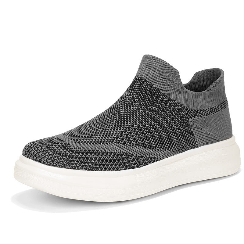 Damen Atmungsaktive Slip-On Sneakers mit elastischem Strickdesign EB