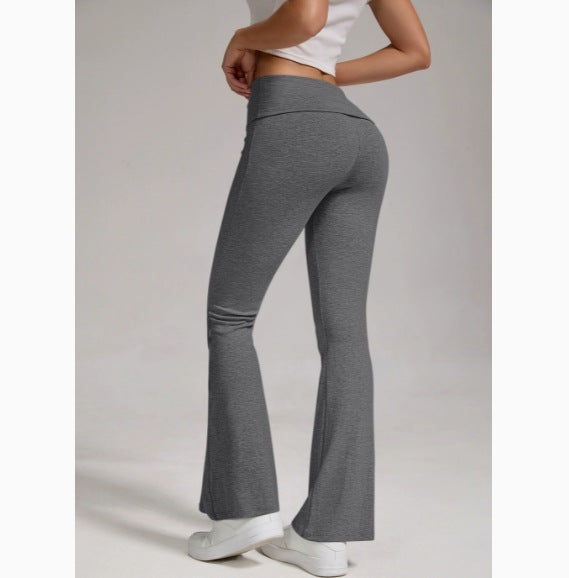 Damen nan hochgeschnittene Stretch-Flare-Yogahose mit formendem Bund EB