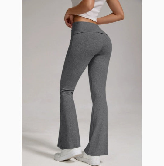 Damen nan hochgeschnittene Stretch-Flare-Yogahose mit formendem Bund EB