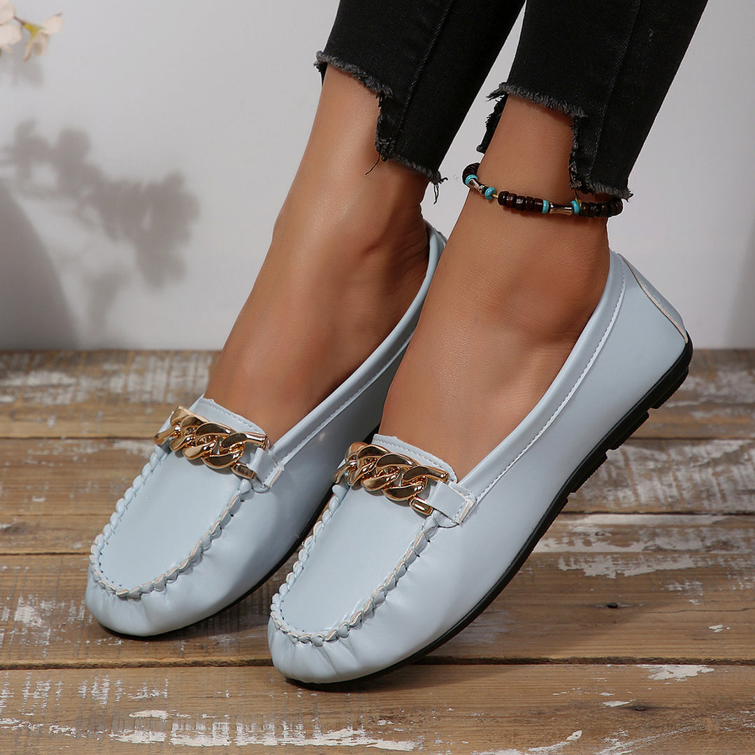 Damen Mokassins mit elegantem Kettenakzent EB