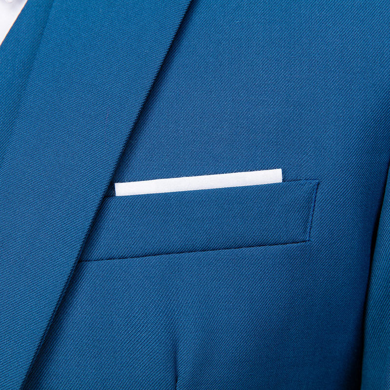 Herren nan Slim-Fit Einreiher-Anzugset mit Ein-Knopf-Sakko, schmaler Anzughose mit Bügelfalte und elastischem Stretchgewebe EB