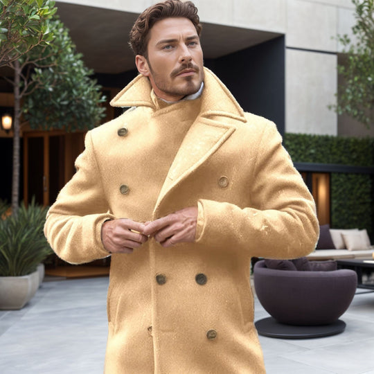 Herren eleganter und stilsicherer Peacoat mit doppelter Knopfreihe EB