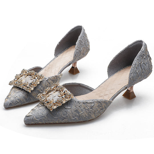 Damen eleganter Sling-Pump mit dekorativem Schmuck EB