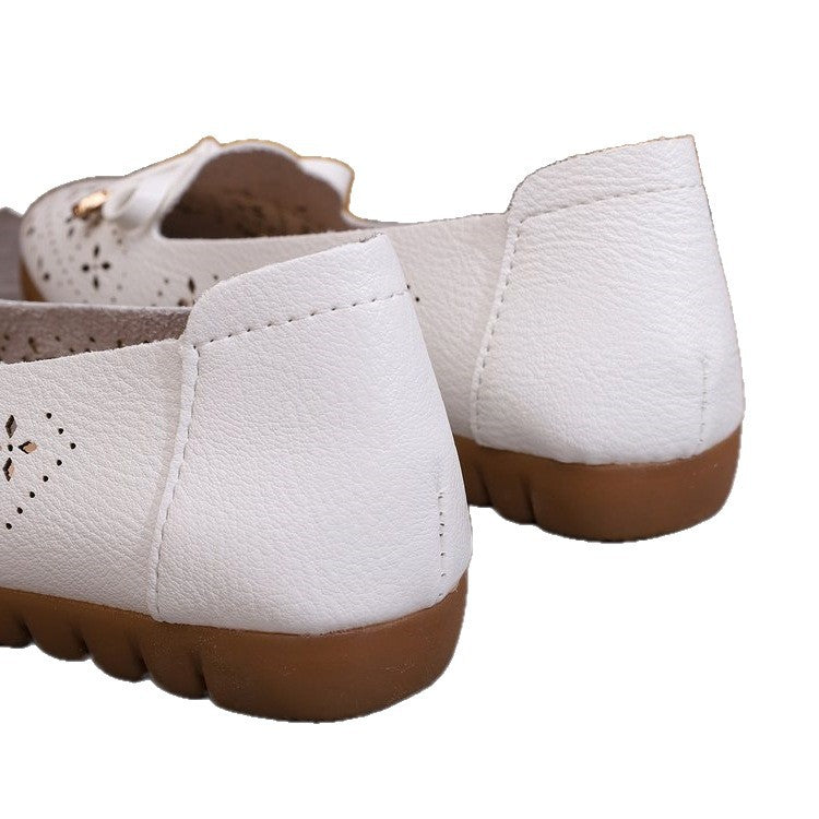 Damen elegante Ballerinas mit floralem Cut-Out-Design EB