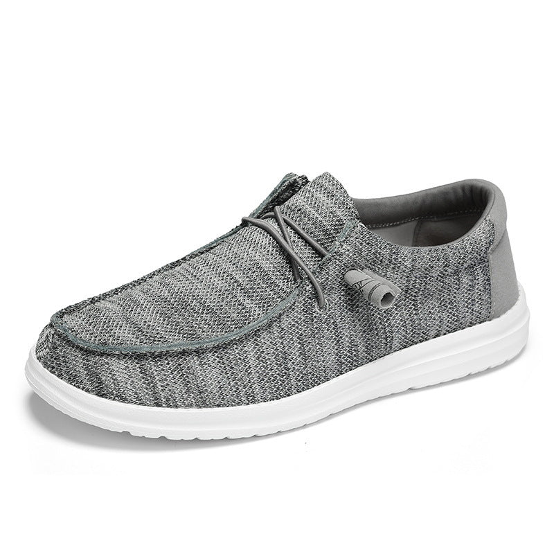 Herren atmungsaktive Mokassin‑Slipper aus Strick mit Memory‑Fußbett und rutschfester EVA‑Laufsohle EB