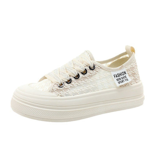 Damen modische Plateausneaker mit atmungsaktiver Mesh-Oberfläche und rutschfester Sohle EB