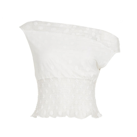 Damen elegantes Oberteil mit asymmetrischem Schnitt und Rüschendetails EB