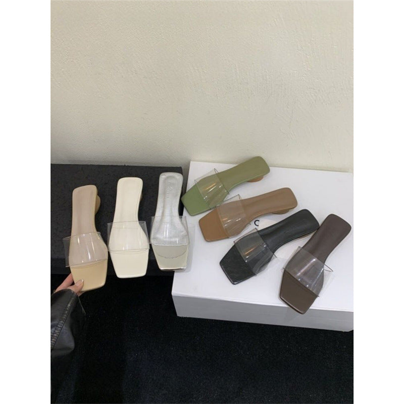 Damen stilvolle transparente Slippers EB