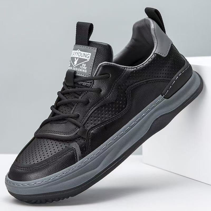 Herren Sportliche Freizeitschuhe aus atmungsaktivem Leder mit gepolsterter Sohle EB