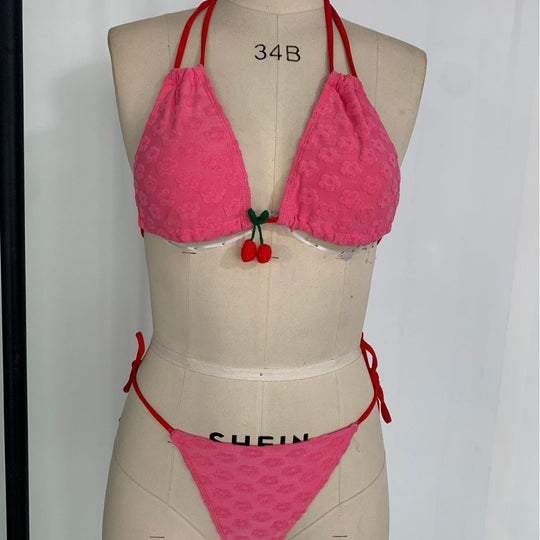 Damen Triangel-Bikini mit verspieltem Dekorelement EB