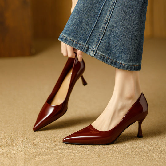 Damen elegante spitze Pumps mit komfortablem Absatz EB