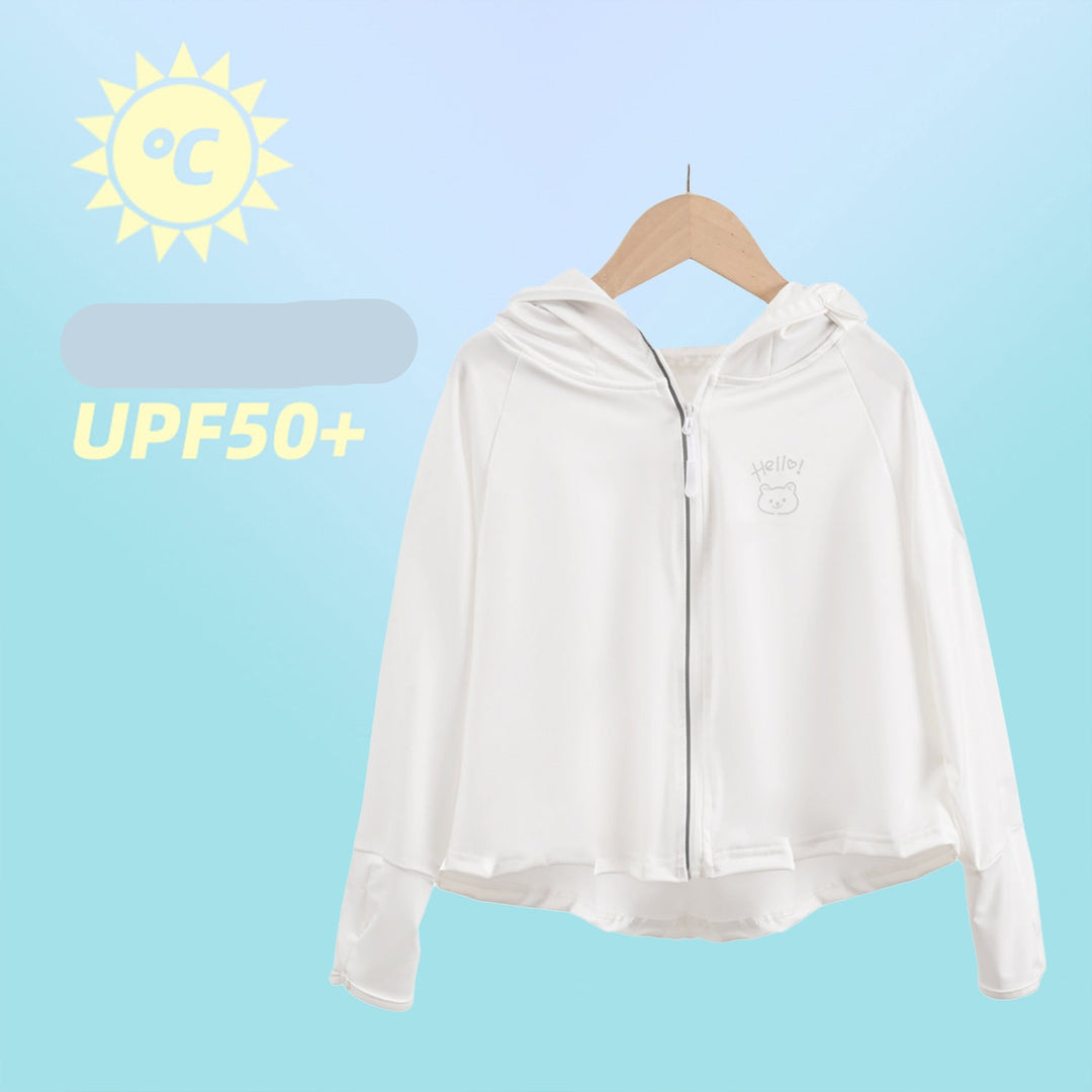 Damen Leichte Sportjacke mit Kapuze und verspieltem Tierdesign EB