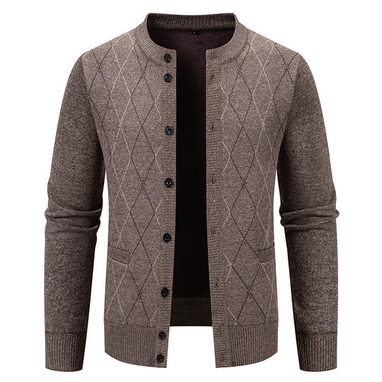 Herren Strickjacke mit modernem Rautenmuster EB