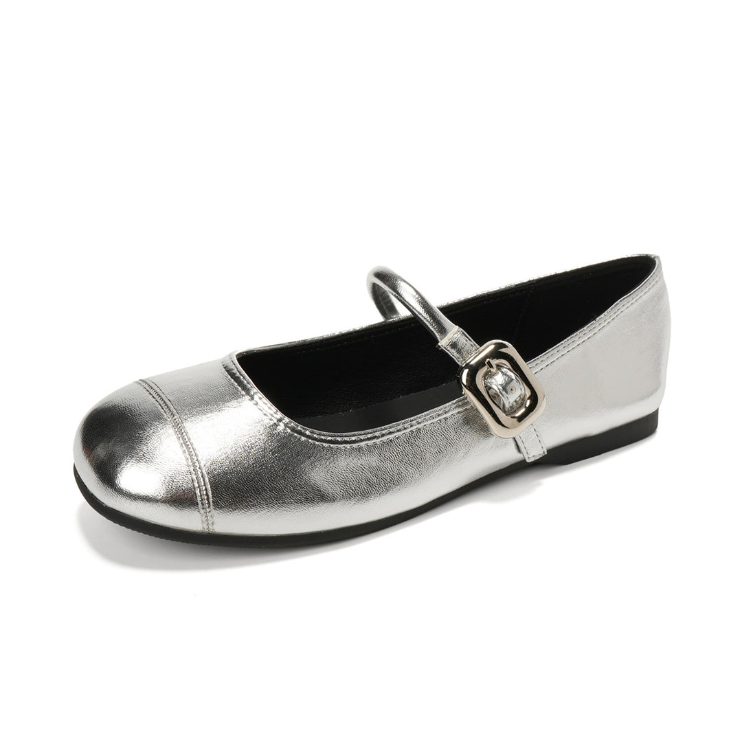 Damen Ballerinas mit dekorativem Riemchen und hochwertiger Metallakzent EB