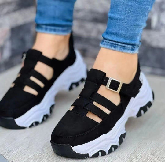 Damen Chunky Sneakers mit verstellbarem Riemen und atmungsaktiver Sohle EB
