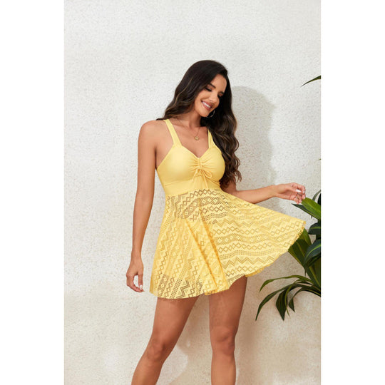Damen Strandedress mit elegantem Spitzenmuster und verstellbaren Trägern EB