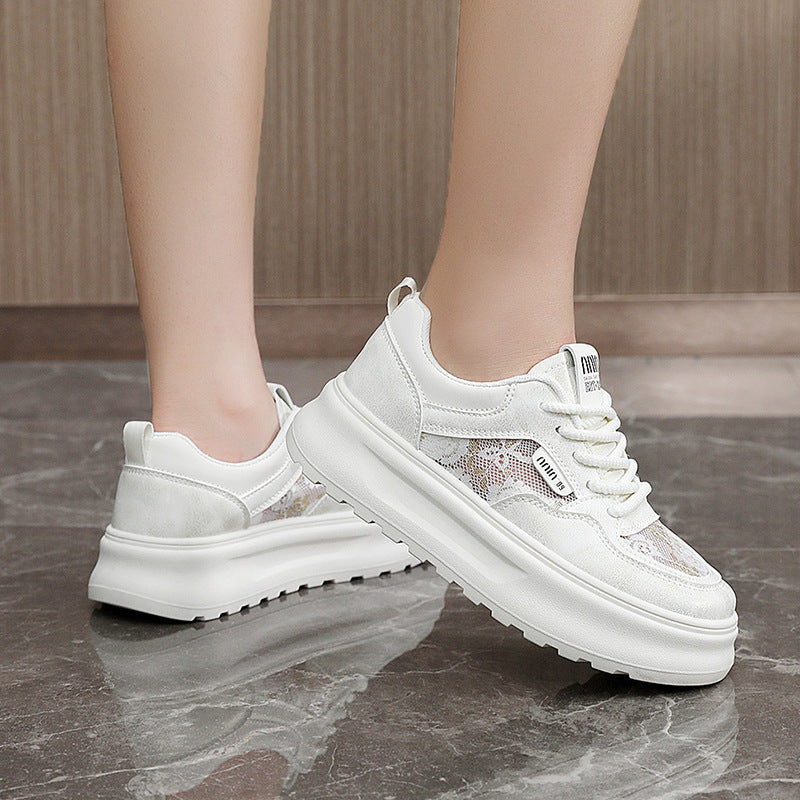 Damen Chunky Sneakers mit luftiger Mesh-Oberfläche und komfortabler Dämpfung EB