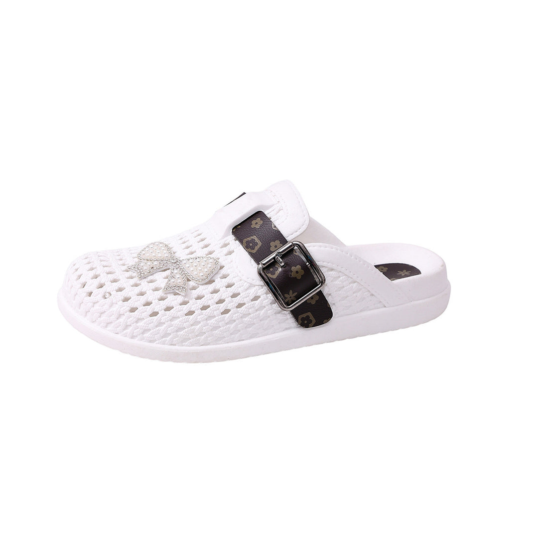 Damen Komfortable und modische Clogs mit dekorativem Schleifen-Detail EB