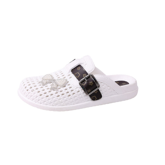 Damen Komfortable und modische Clogs mit dekorativem Schleifen-Detail EB