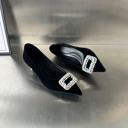 Damen elegante Pumps mit funkelnder Schmuckapplikation EB