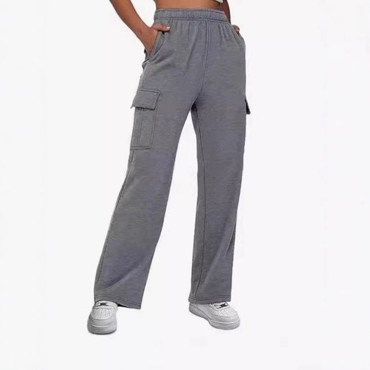 Damen Cargo-Hose mit weitem Bein und praktischen Seitentaschen EB