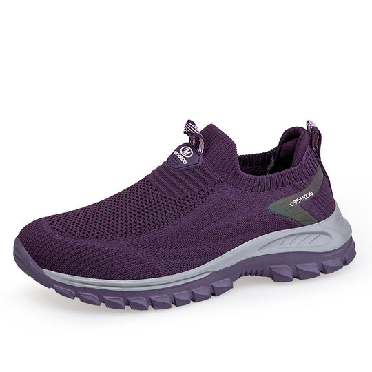 Damen Bequeme Slip-On Lauf-Sneaker mit atmungsaktivem Obermaterial EB