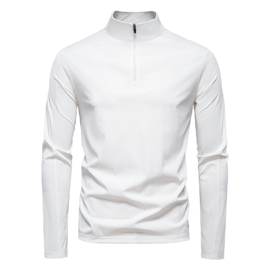 Herren nan Funktions-Langarmshirt mit Stehkragen und halbem Reißverschluss EB