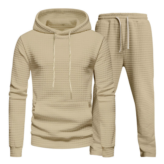 Herren Freizeit-Hoodie und Jogginghose-Set mit strukturiertem Design EB