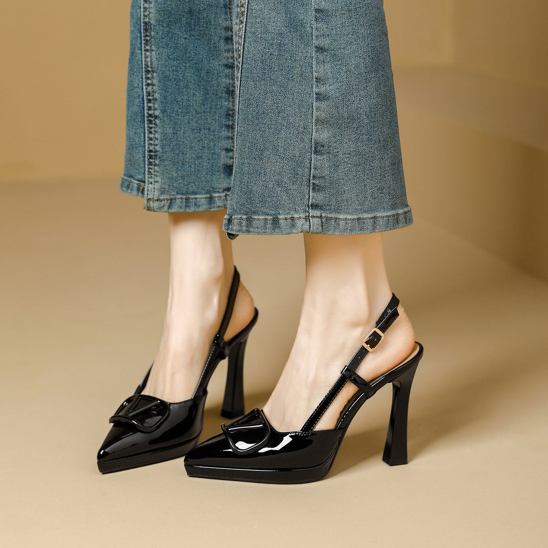Damen Slingback-Pumps mit eleganter Schleifenapplikation EB