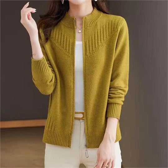 Damen Strickjacke mit hohem Kragen EB