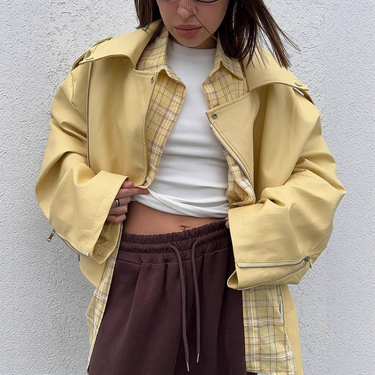 Damen Oversized Bikerjacke mit schmeichelndem Schnitt EB