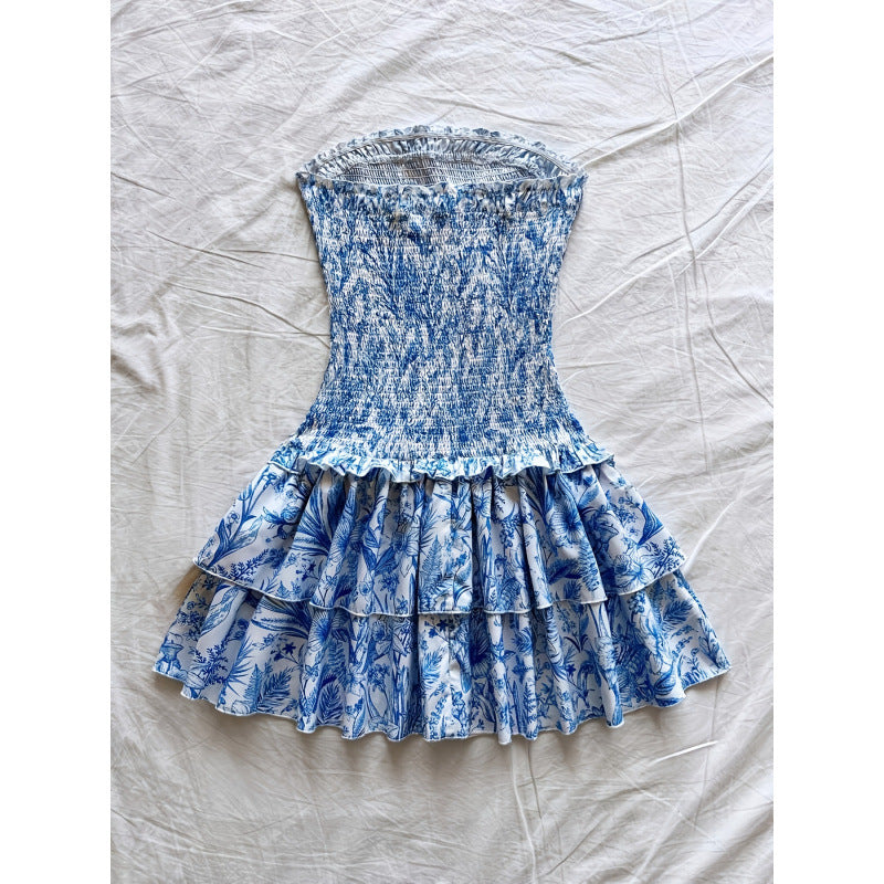 Damen Sommerkleid mit Rüschen und floralen Details EB
