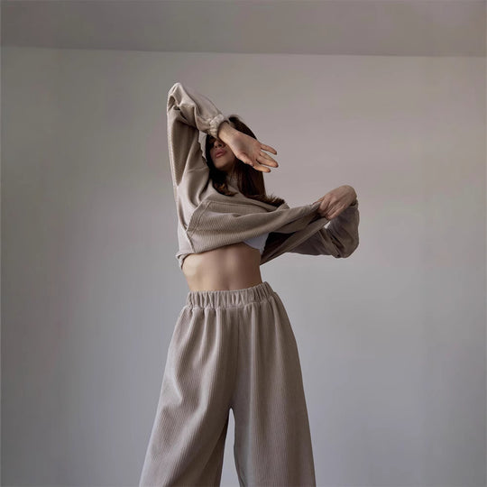 Damen Cord Lounge-Jogginganzug EB