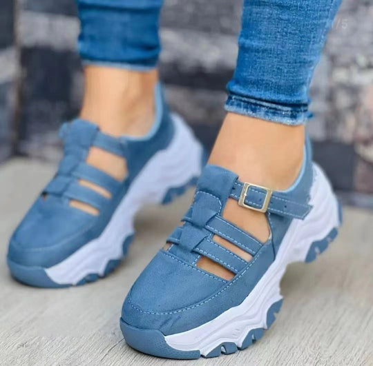 Damen Chunky Sneakers mit verstellbarem Riemen und atmungsaktiver Sohle EB