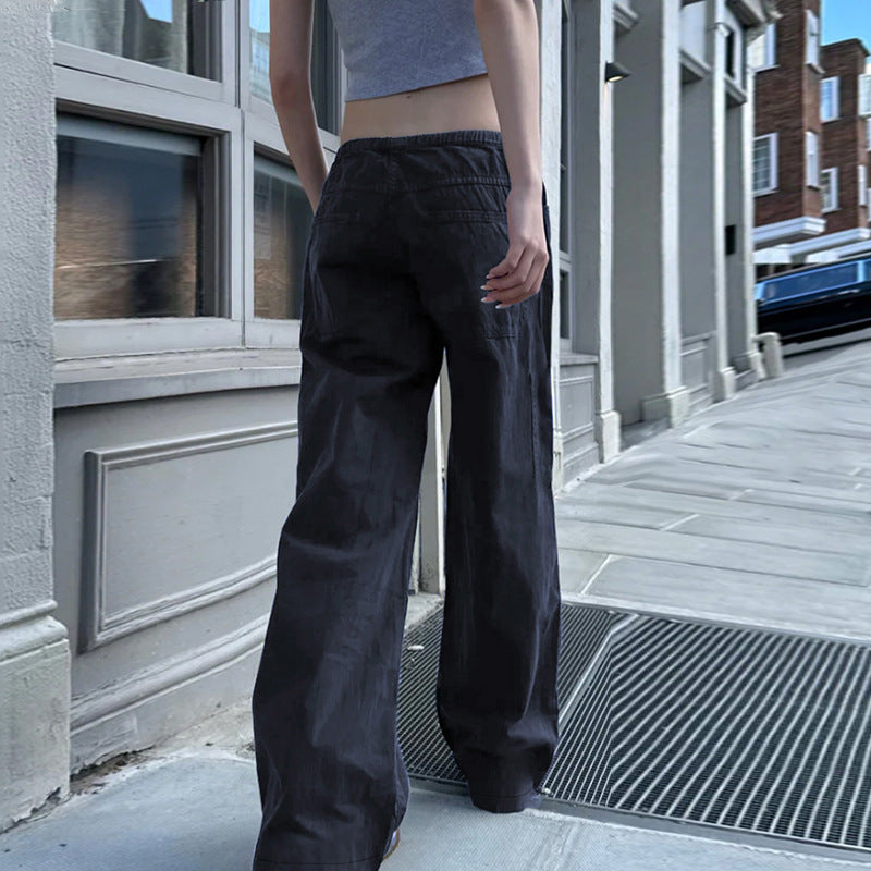 Damen Bequeme Freizeit Hose mit elastischem Bund und praktischen Taschen EB
